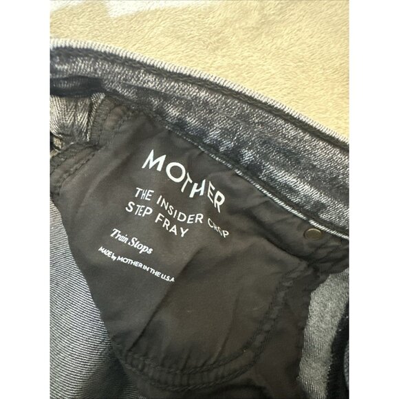 Mother The Insider Crop Step Fray Jeans Women’s Size 31 Gray Distressed Hem - Picture 5 of 11